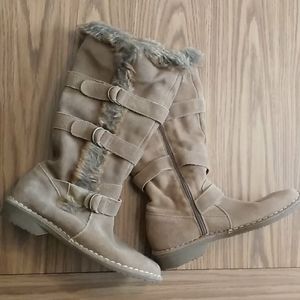 Brown Faux Leather Boots